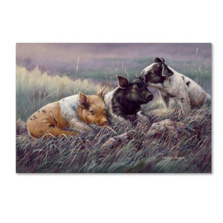 Trademark Fine Art Wanda Mumm 'Three Little Pigs' Canvas Art, 22x32 ALI13184-C2232GG